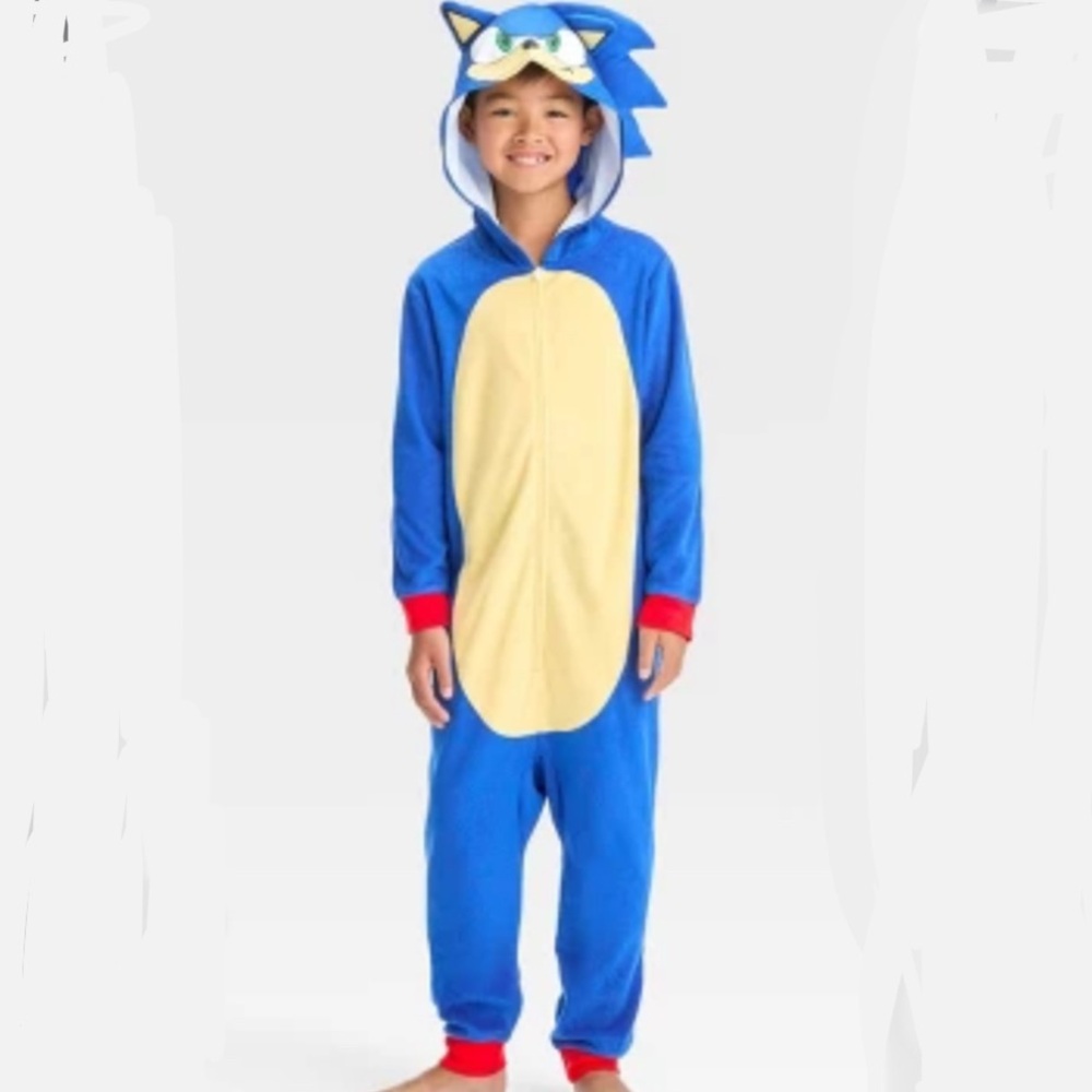 Boys' Sonic the Hedgehog Union Suit Size Medium 8-10
